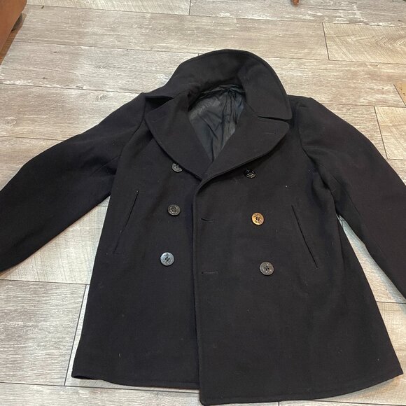 Vintage U.S. Navy issue Kersey Wool Peacoat 42 R / Large - Picture 1 of 7